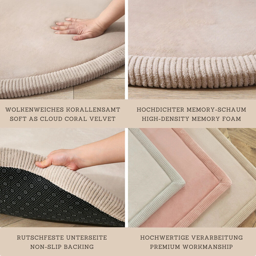 Samtmatte Wolke, rund, Beige