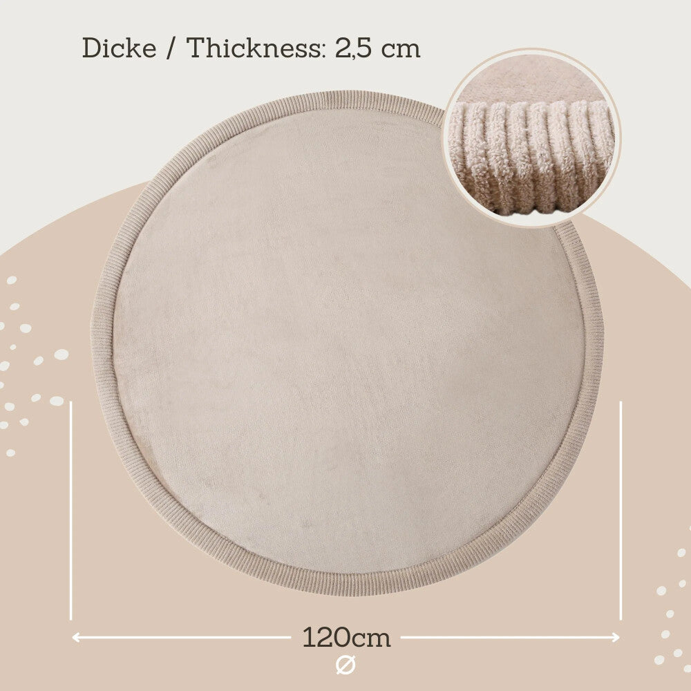 Samtmatte Wolke, rund, Beige