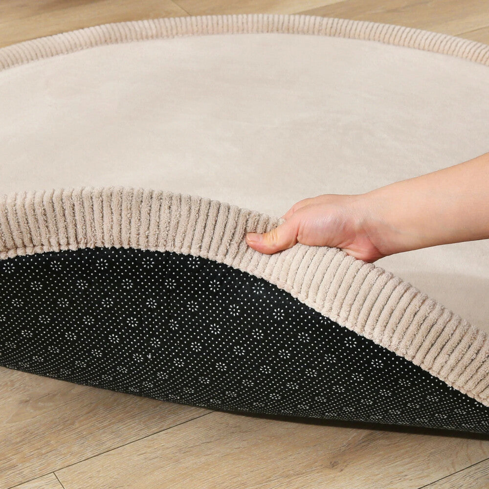 Samtmatte Wolke, rund, Beige