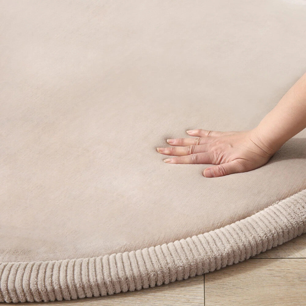Samtmatte Wolke, rund, Beige