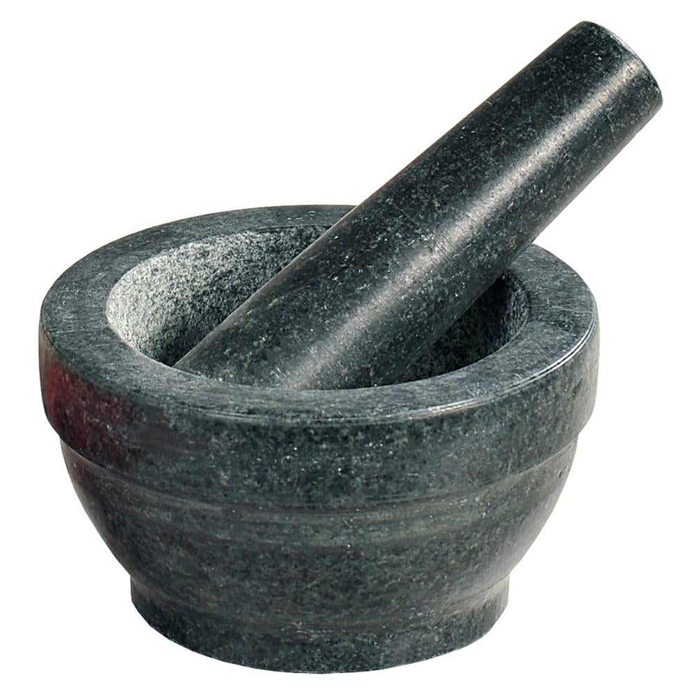 Mörser mit Stössel aus poliertem Granit – Traditionelle Küchenkunst in zeitlosem Design