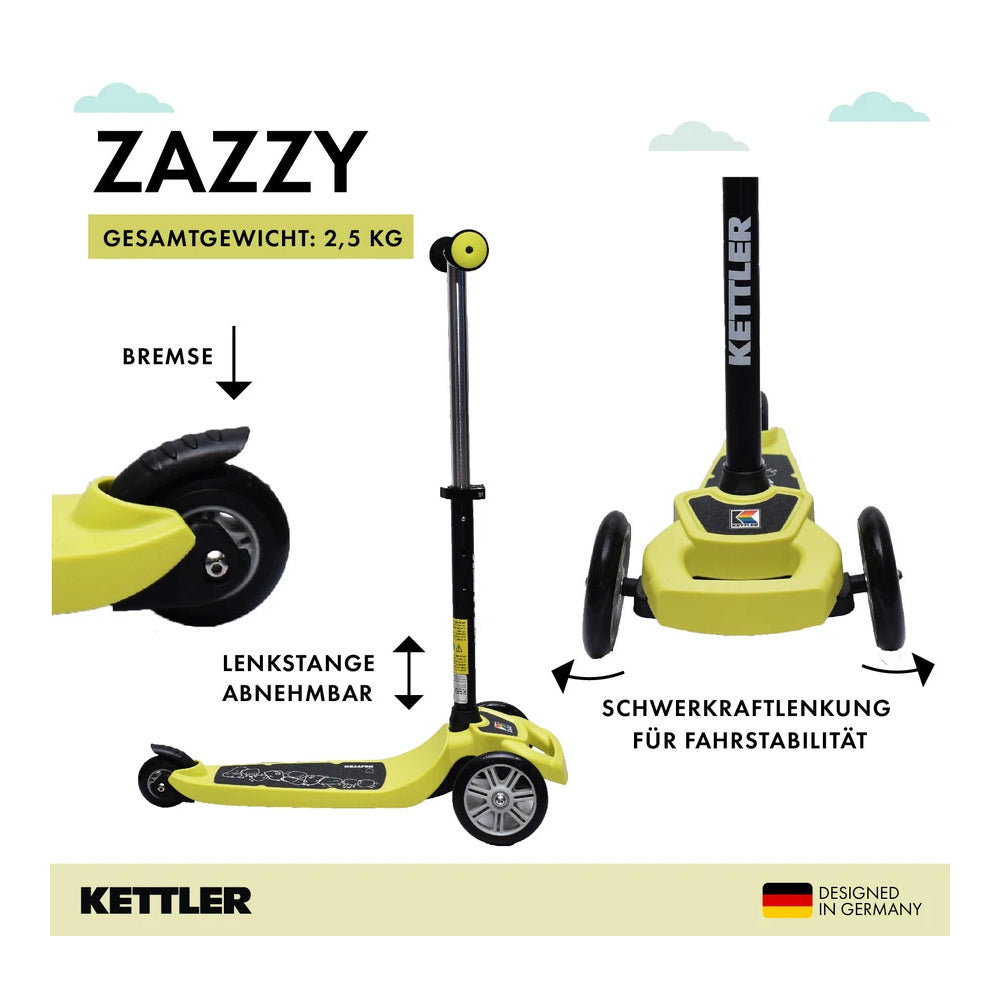 Kettler ZAZZY Kinderscooter, fuchsia rot – Für aufregende Fahrabenteuer