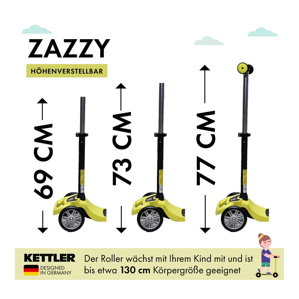 Kettler ZAZZY Kinderscooter, fuchsia rot – Für aufregende Fahrabenteuer