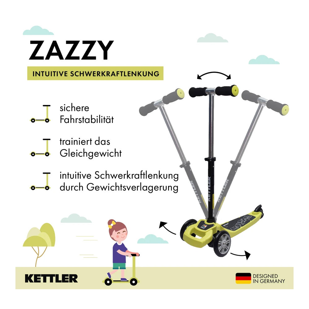 Kettler ZAZZY Kinderscooter, fuchsia rot – Für aufregende Fahrabenteuer