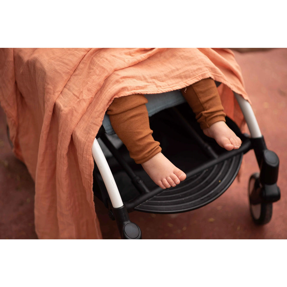 SOINA Musselin Multifunktionsdecke – Orange, 120 x 120 cm