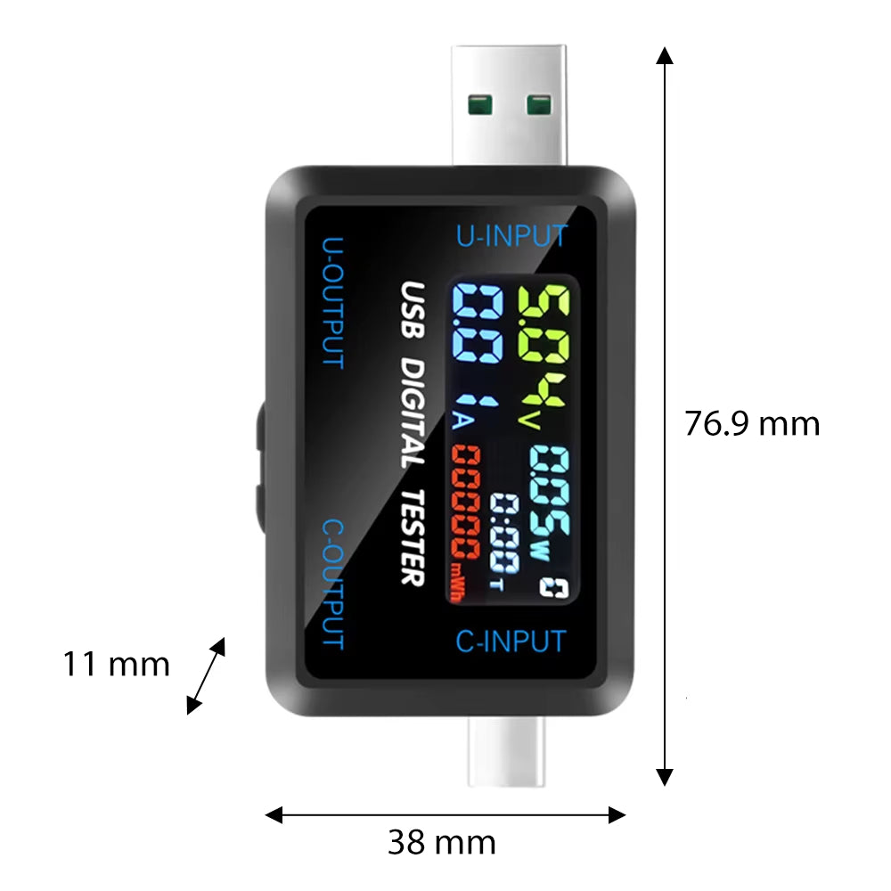 USB-C + USB Digital Power Tester