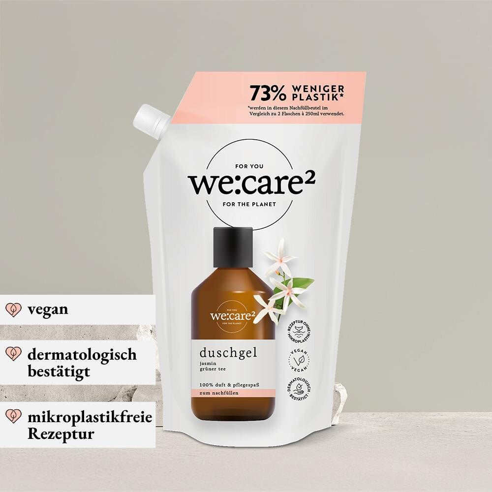 we:care² Nachfüllbeutel Duschgel – Jasmin & Grüner Tee