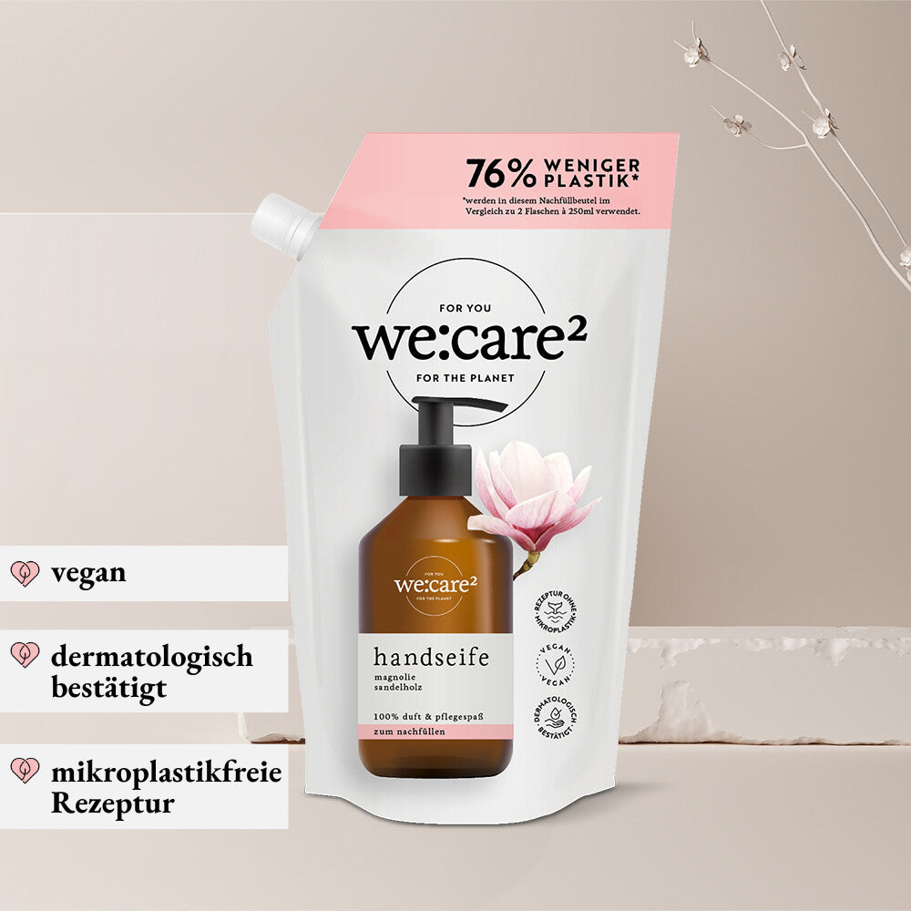 WE:CARE² Nachfüllbeutel Handseife – Magnolie & Sandelholz | 500 ml