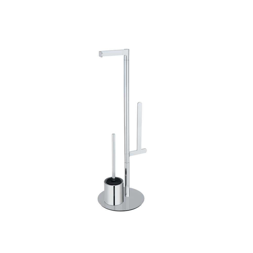 Edelstahl Stand WC-Garnitur Mod. Polvano mit WC-Bürste und Silikon-Bürstenkopf