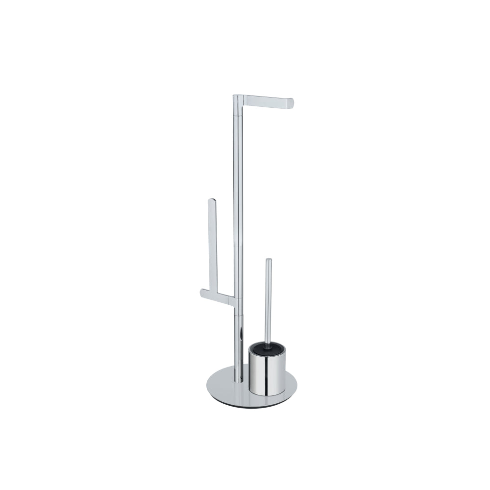 Edelstahl Stand WC-Garnitur Mod. Polvano mit WC-Bürste und Silikon-Bürstenkopf