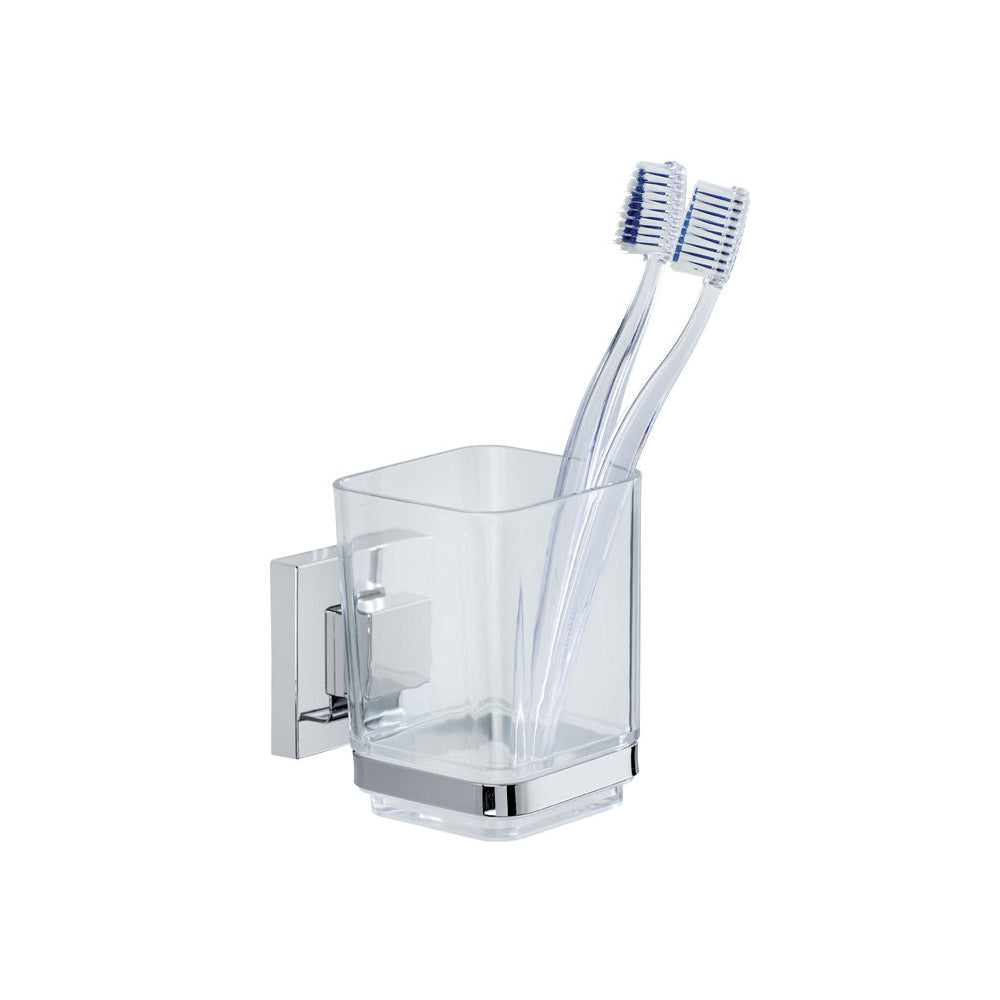 Wenko Vacuum-Loc® Quadro Edelstahl Zahnputzbecher – Shiny
