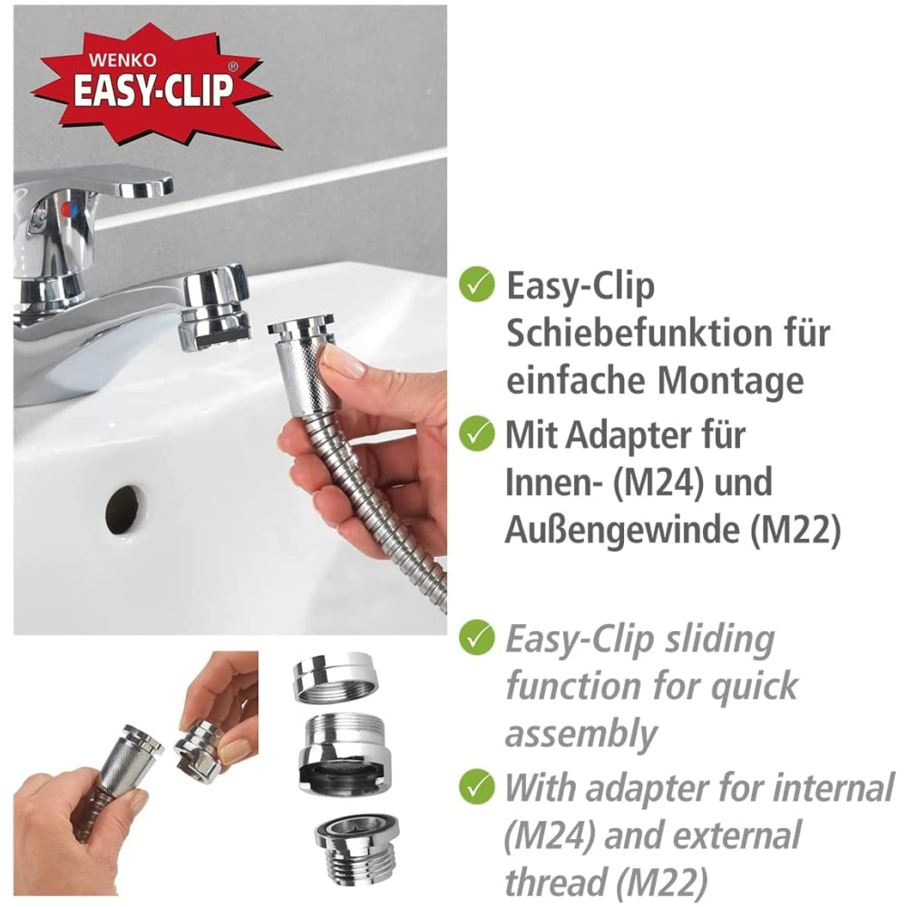 Wenko Waschbeckendusche, Chrom – Praktische Dusche für Zuhause und Unterwegs