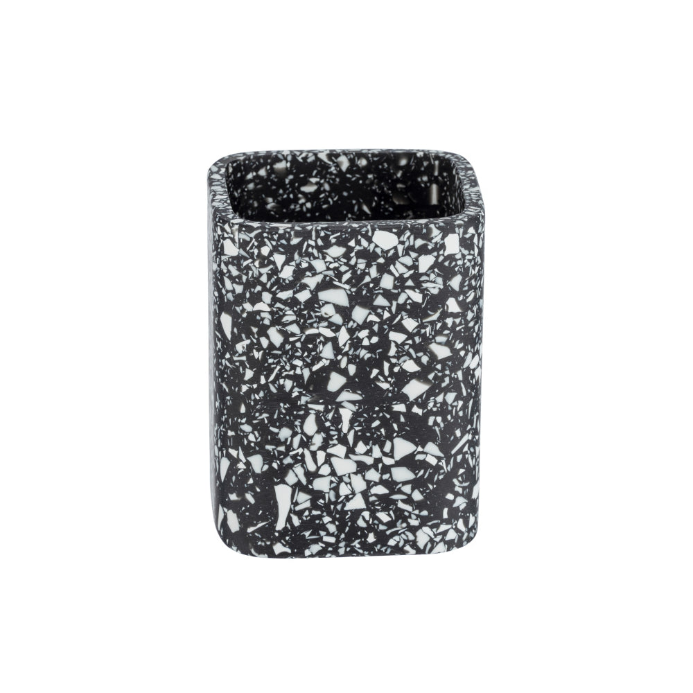Wenko Zahnputzbecher Terrazzo, schwarz