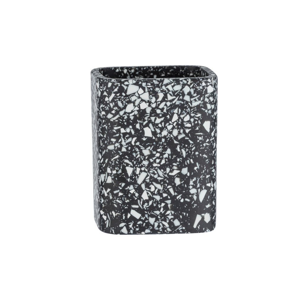 Wenko Zahnputzbecher Terrazzo, schwarz