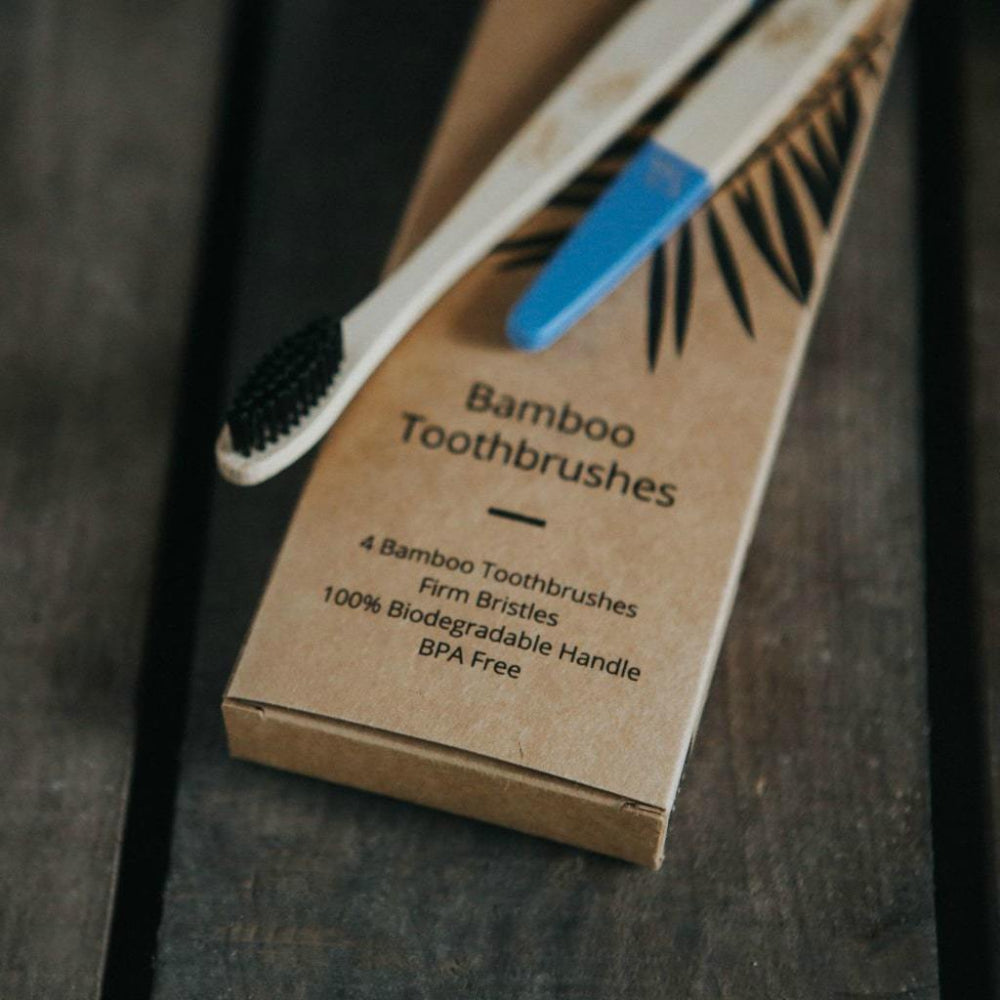 Wild & Stone Bambus Zahnbürste, Hart, 4er Pack – Eine nachhaltige Wahl für Ihre Zahnpflege