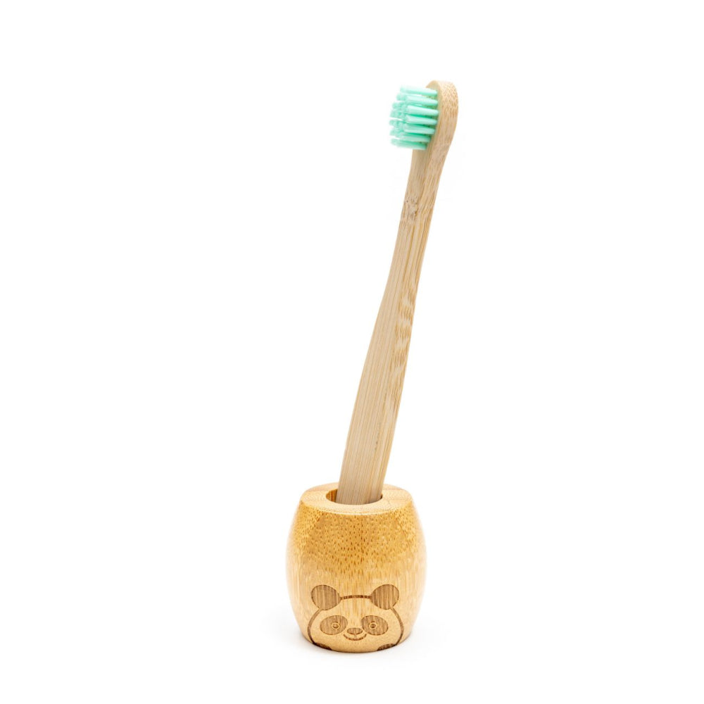 Wild & Stone Zahnbürstenständer aus Bambus für Kinder – Panda Design